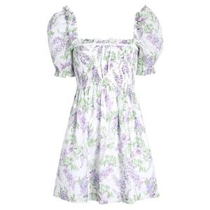 Hill House Scarlett Mini Nap Dress - Wisteria print - XXS